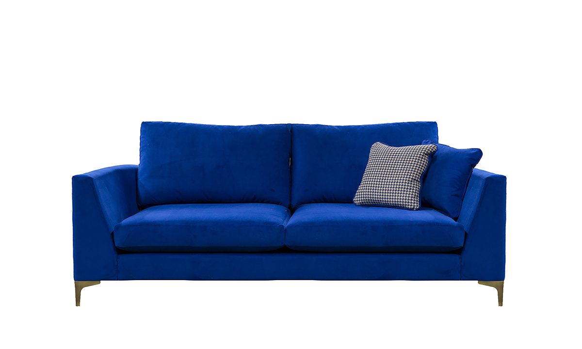 Baltimore 3 Seater Sofa in Plush Cobalt - 520763