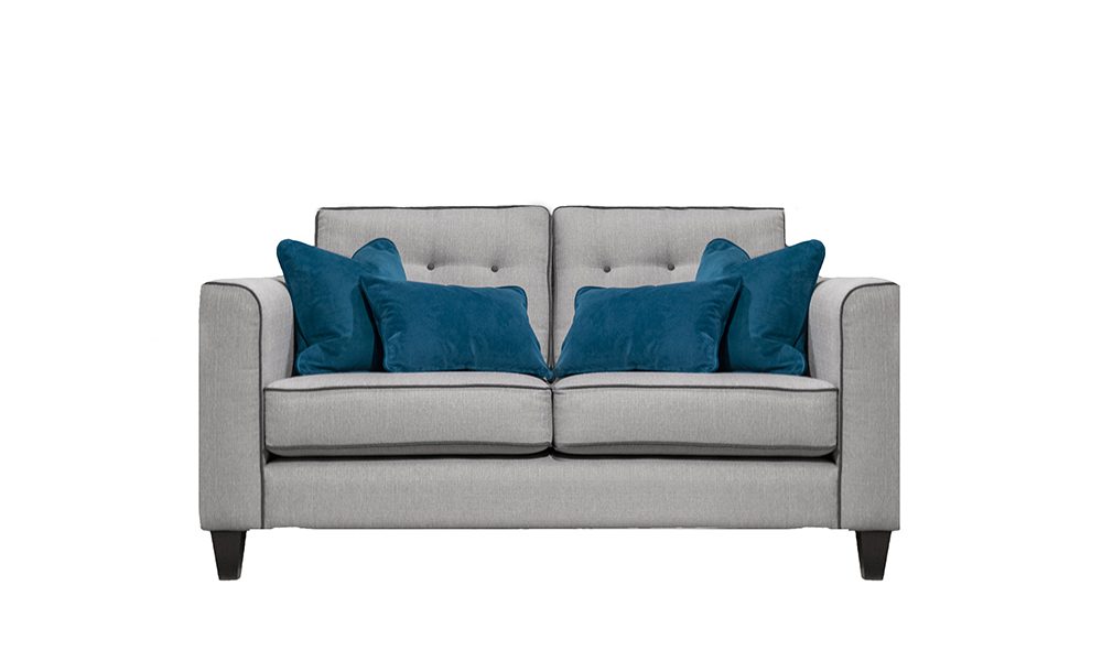 Boland 2 Seater Sofa in Aosta Silver, Silver Collection Fabric