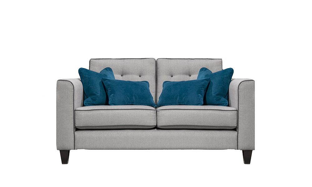 Boland 2 Seater Sofa in Aosta Silver, Silver Collection Fabric