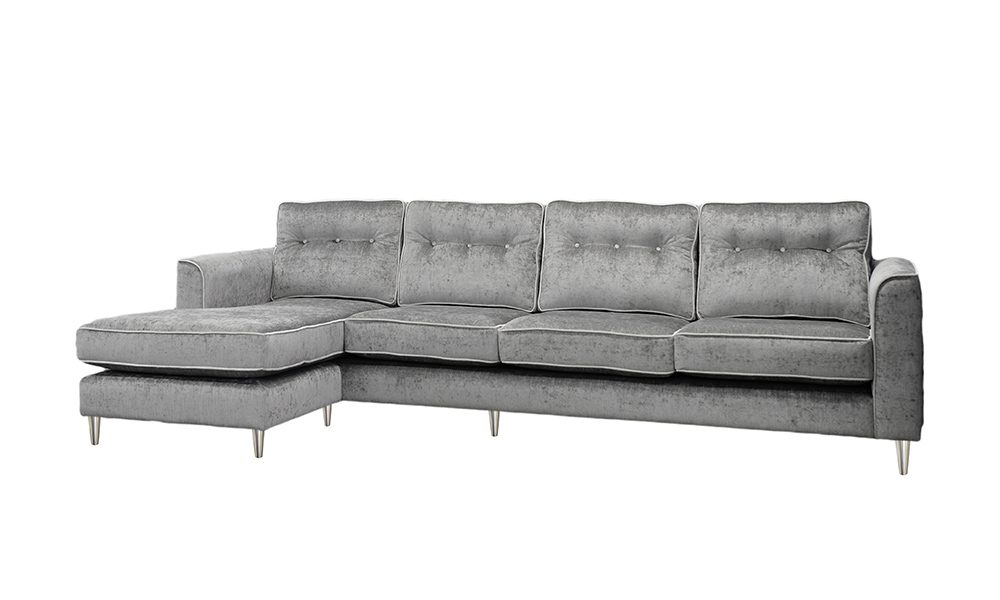 Boland 4 Seater Chaise End Sofa in Edinburgh French Grey