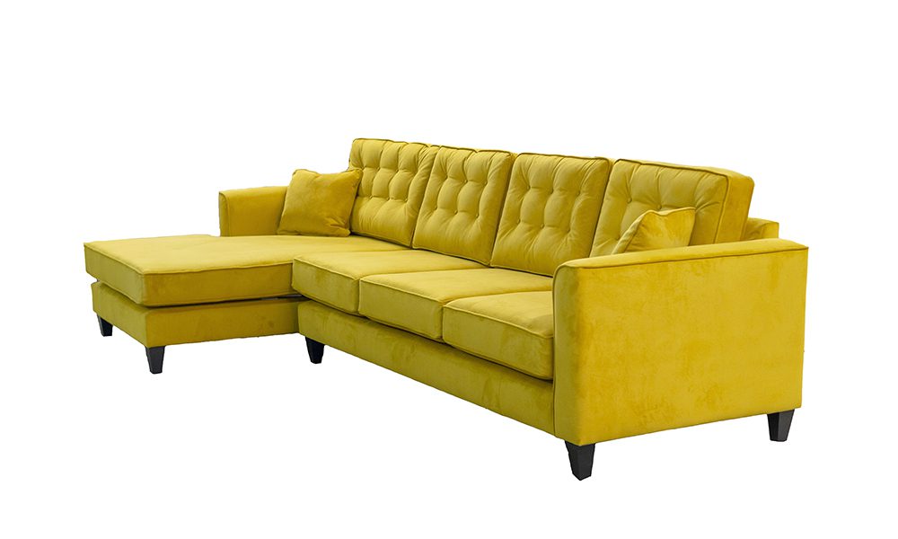 Boland Bespoke Size Lounger Sofa in Plush Turmeric 