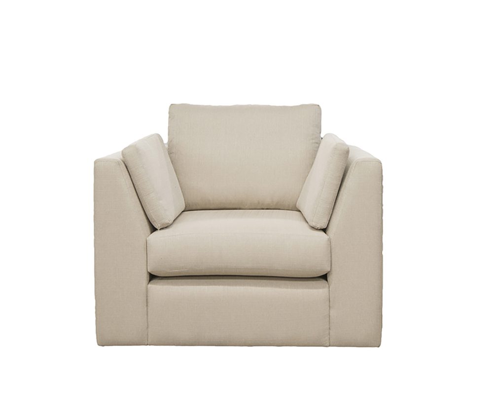 Como Chair in Aosta Linen Silver Collection Fabric