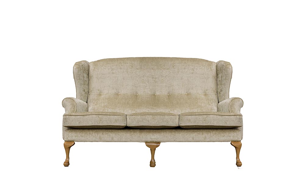 Queen Anne 3 Seater Sofa in Edinburgh Biscuit