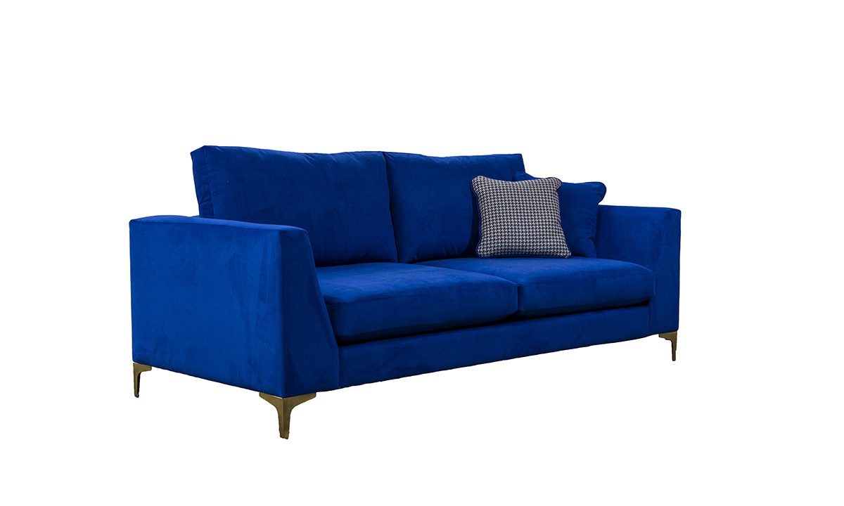 Baltimore 3 Seater Sofa in Plush Cobalt - 520763
