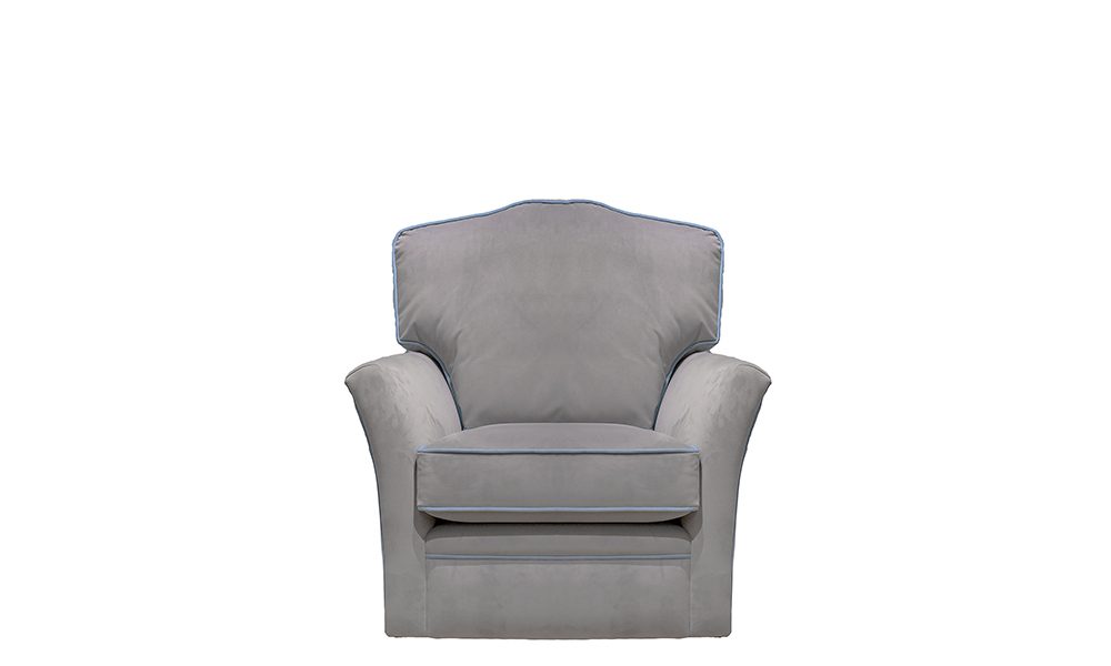 Othello Swivel Chair in Plush Nickel