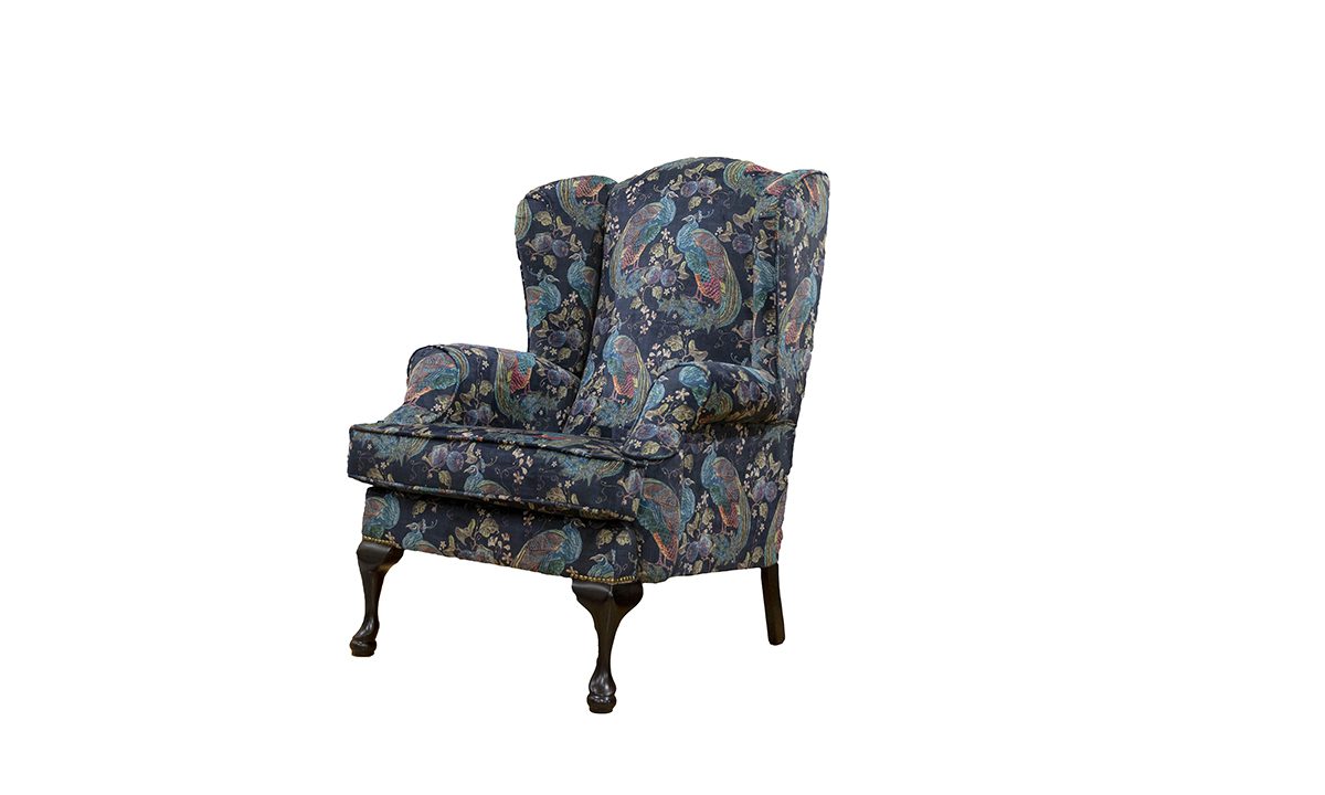 Queen Anne Chair in Peacock Navy