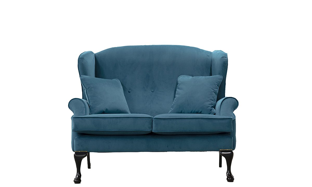 Queen Anne 2 Seater Sofa in Plush Mallard