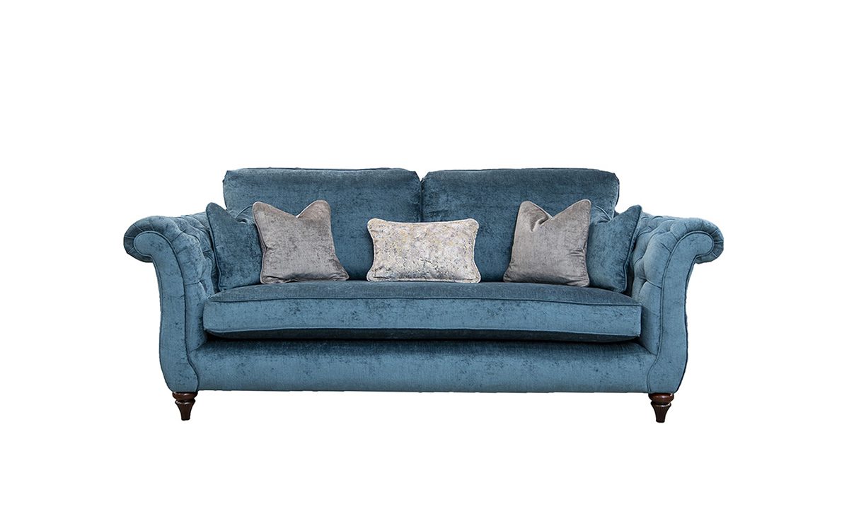 Lafayette 3 Seater Sofa, Deep Button Arms in Edinburgh Petrol