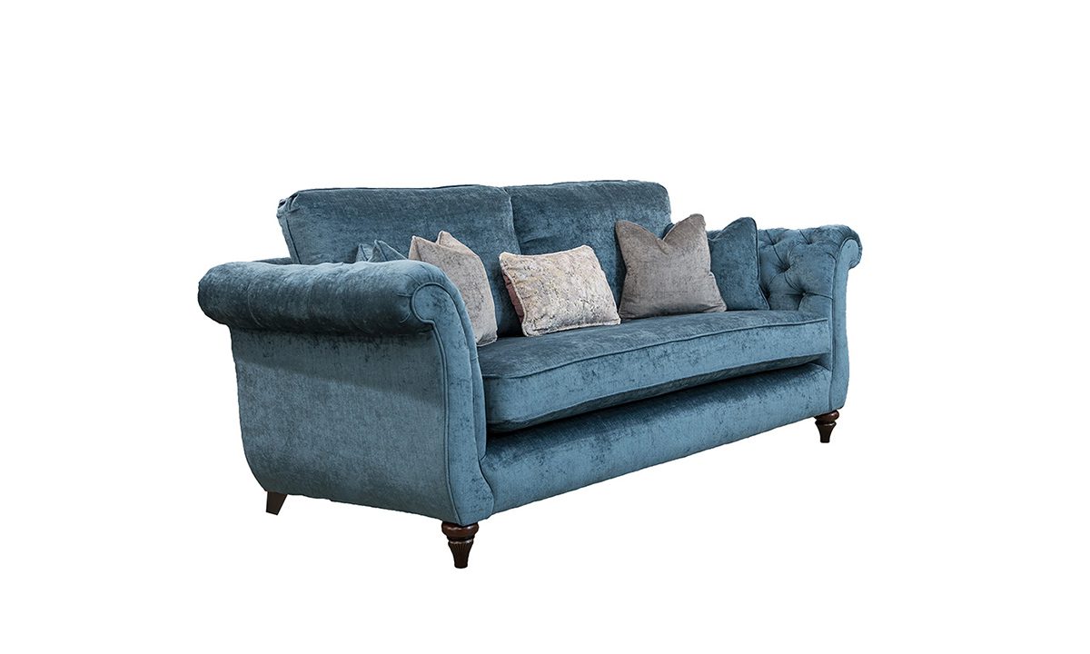 Lafayette 3 Seater Sofa, Deep Button Arms in Edinburgh Petrol