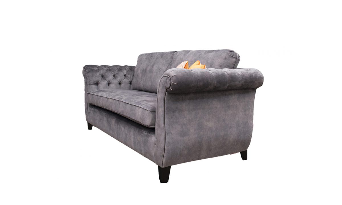 Lafayette 3 Seater Sofa, Deep Button Arms in Lovely Asphalt