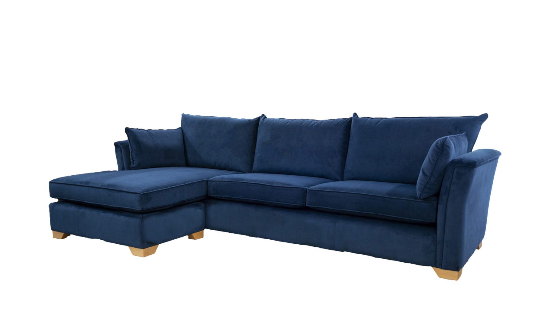 Monroe 3 Seater Chaise End Sofa in Plush Indigo