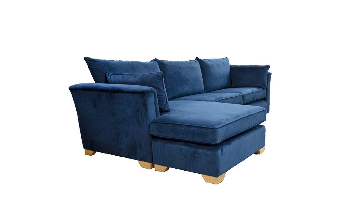 Monroe 3 Seater Chaise End Sofa in Plush Indigo