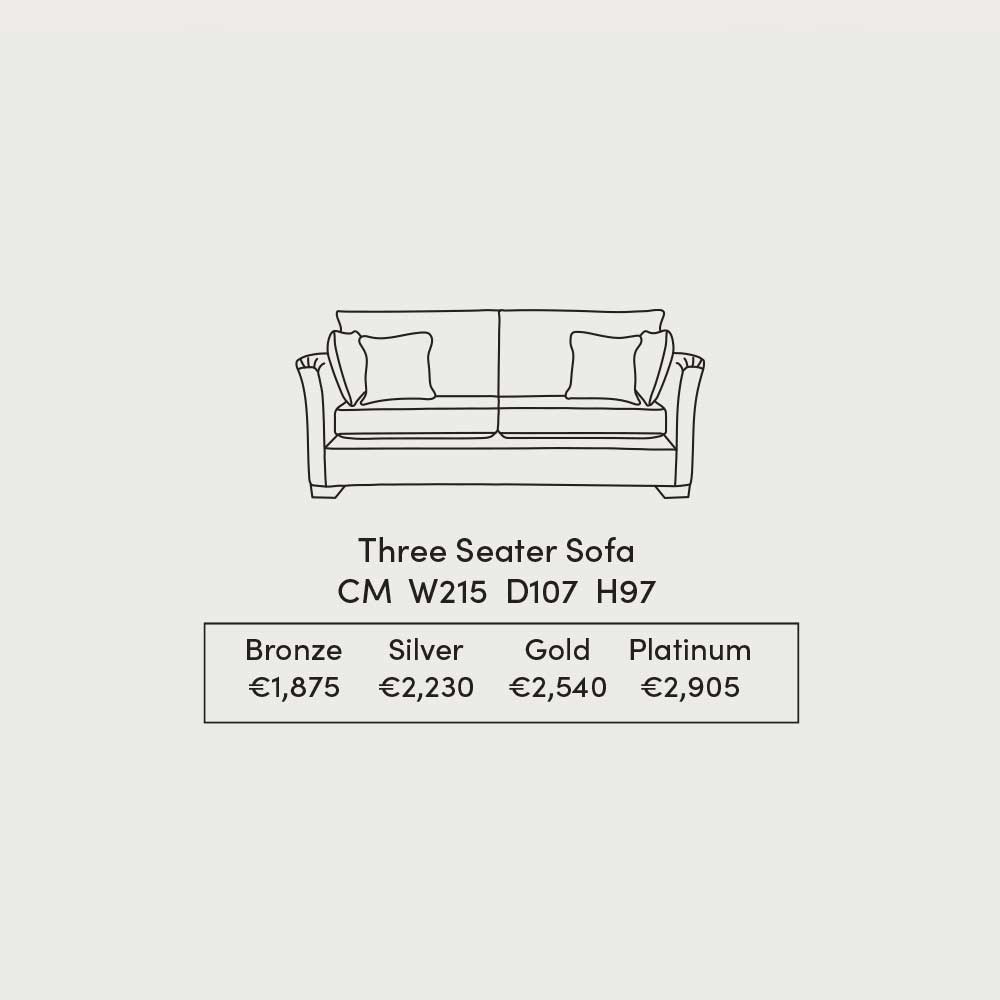 Monroe 3 Seater Sofa Dimensions