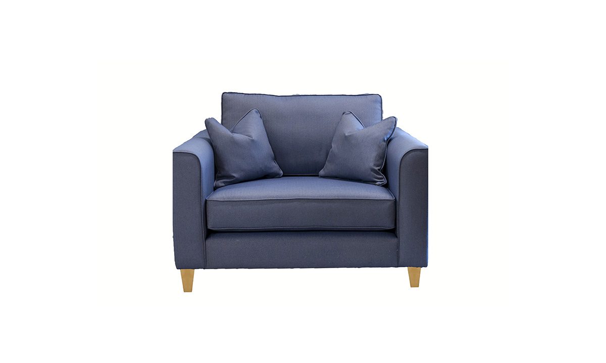 Nolan Love Seat in Ross Dundee Herringbone RS13629 Denim