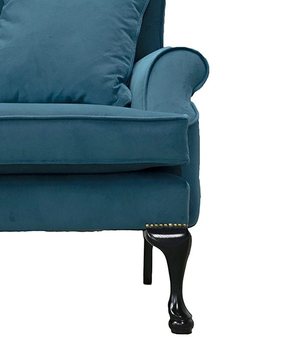 Queen Anne 2 Seater Chair in Plush Mallard - 520861