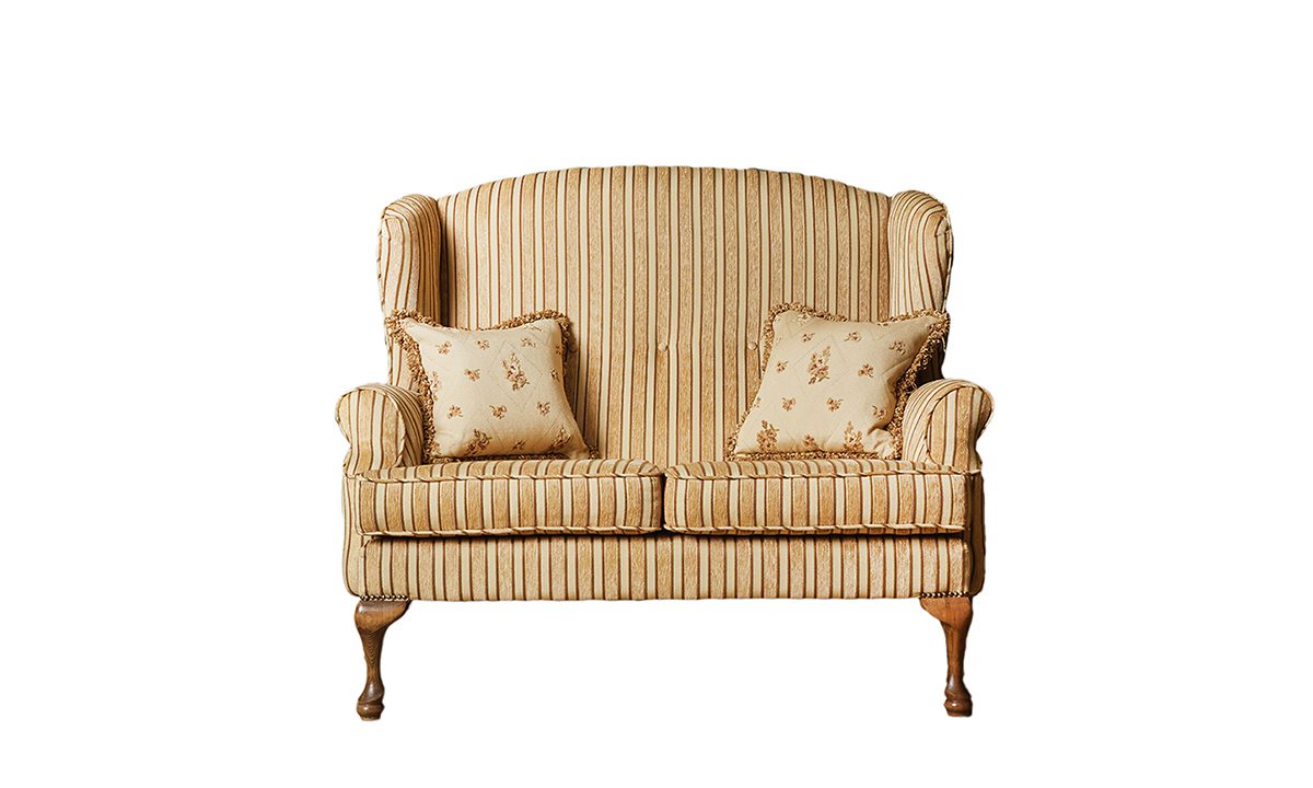 Queen Anne 2 Seater Sofa in Semi Ramis Stripe