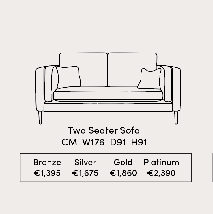Sebastian 2 seater in Antwerp Cream