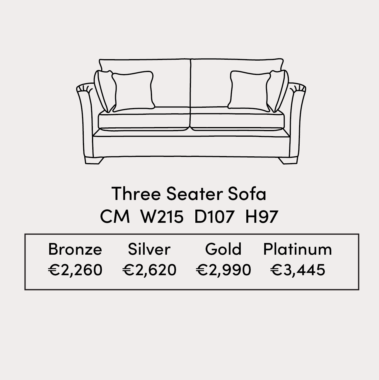 Monroe 3 Seater Sofa