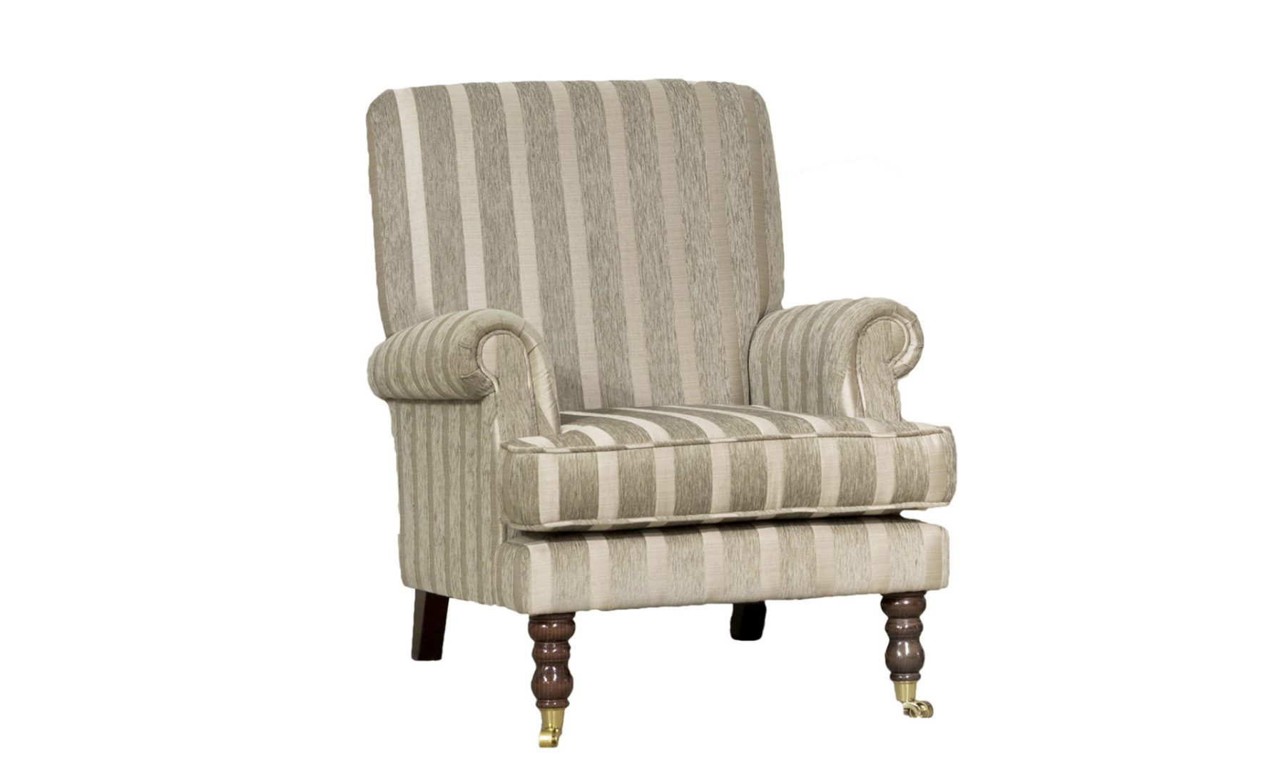 Cleary Chair Burton Stripe Champagne, Silver Collection Fabric