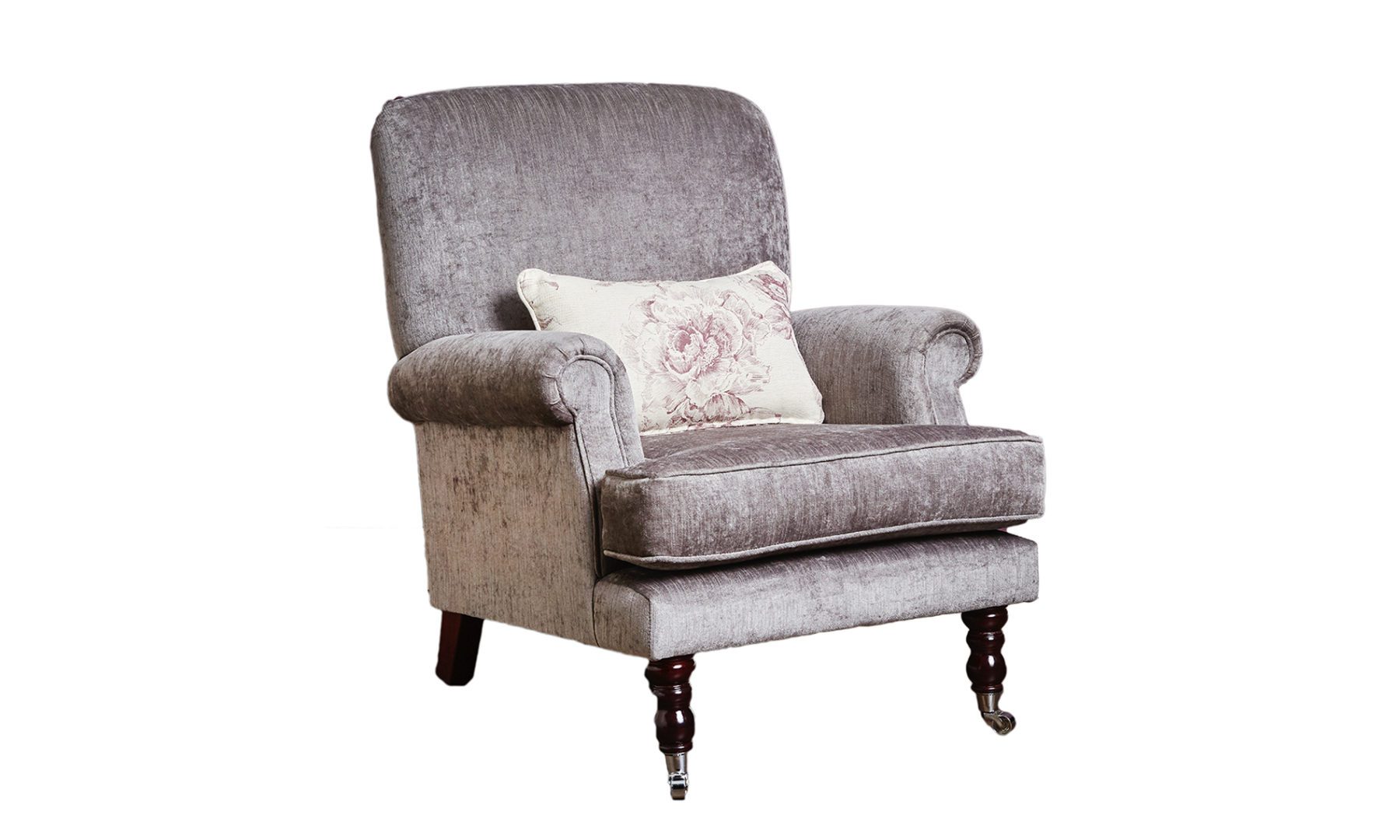 Cleary Chair in Edinburgh Truffle, Silver Collection Fabric