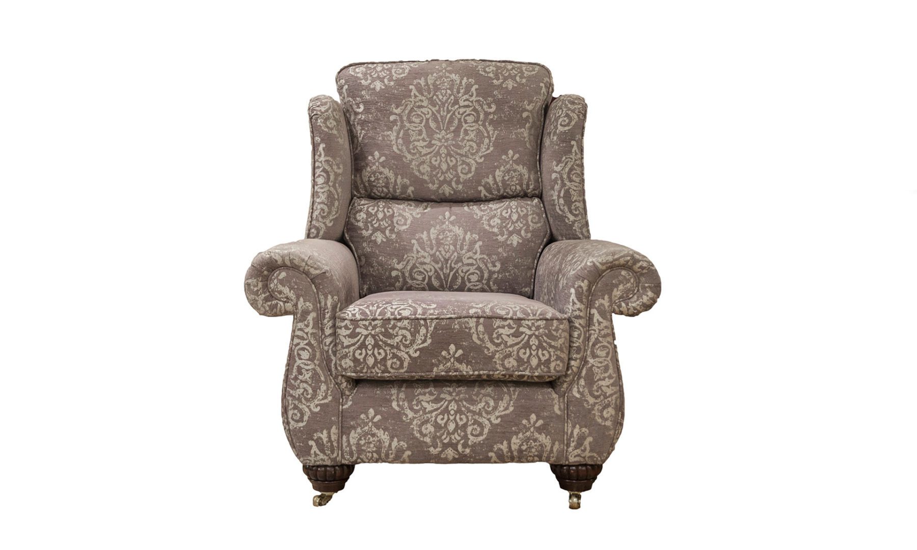 Greville Chair in Reflex Pattern Ocean, Silver Collection Fabric