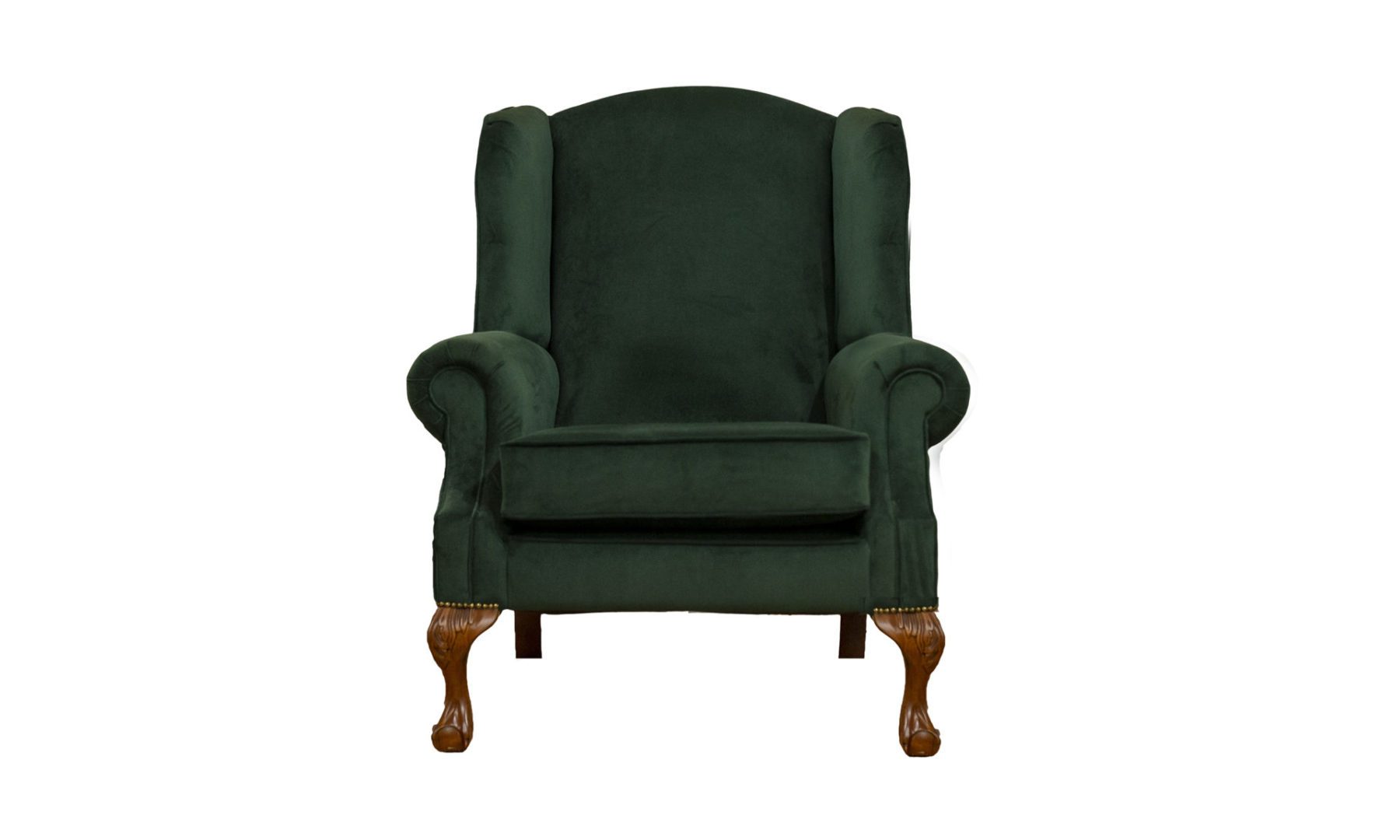 King Chair in Plush Hunter, Silver Collection Fabric