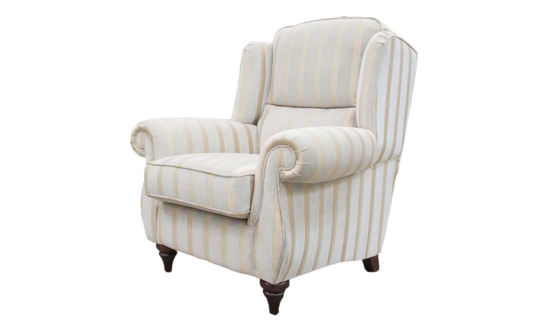 Greville Chair in Burton Stripe Mist, Silver Collection Fabric