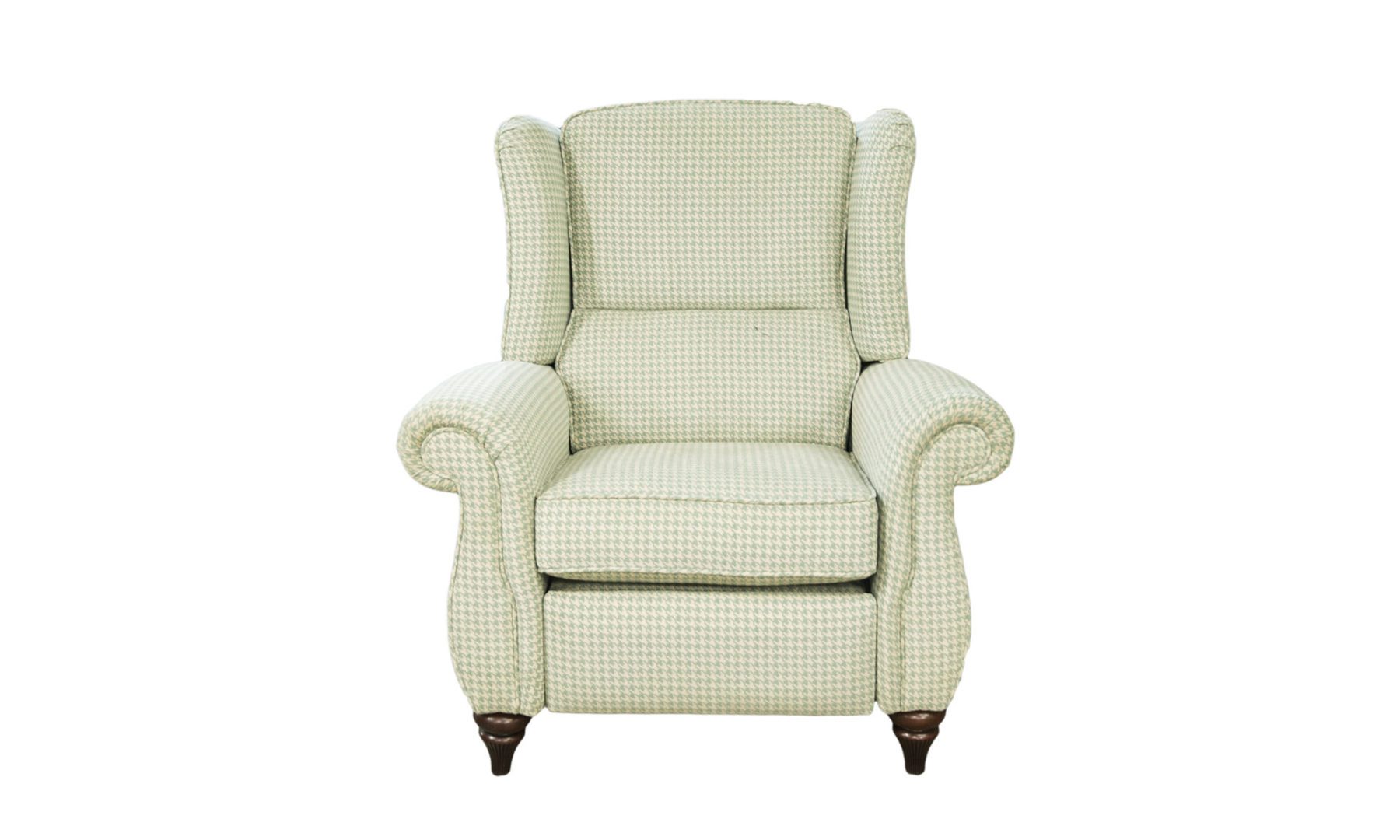 Greville Recliner Chair in Poppy Aqua, Silver Collection of Fabrics