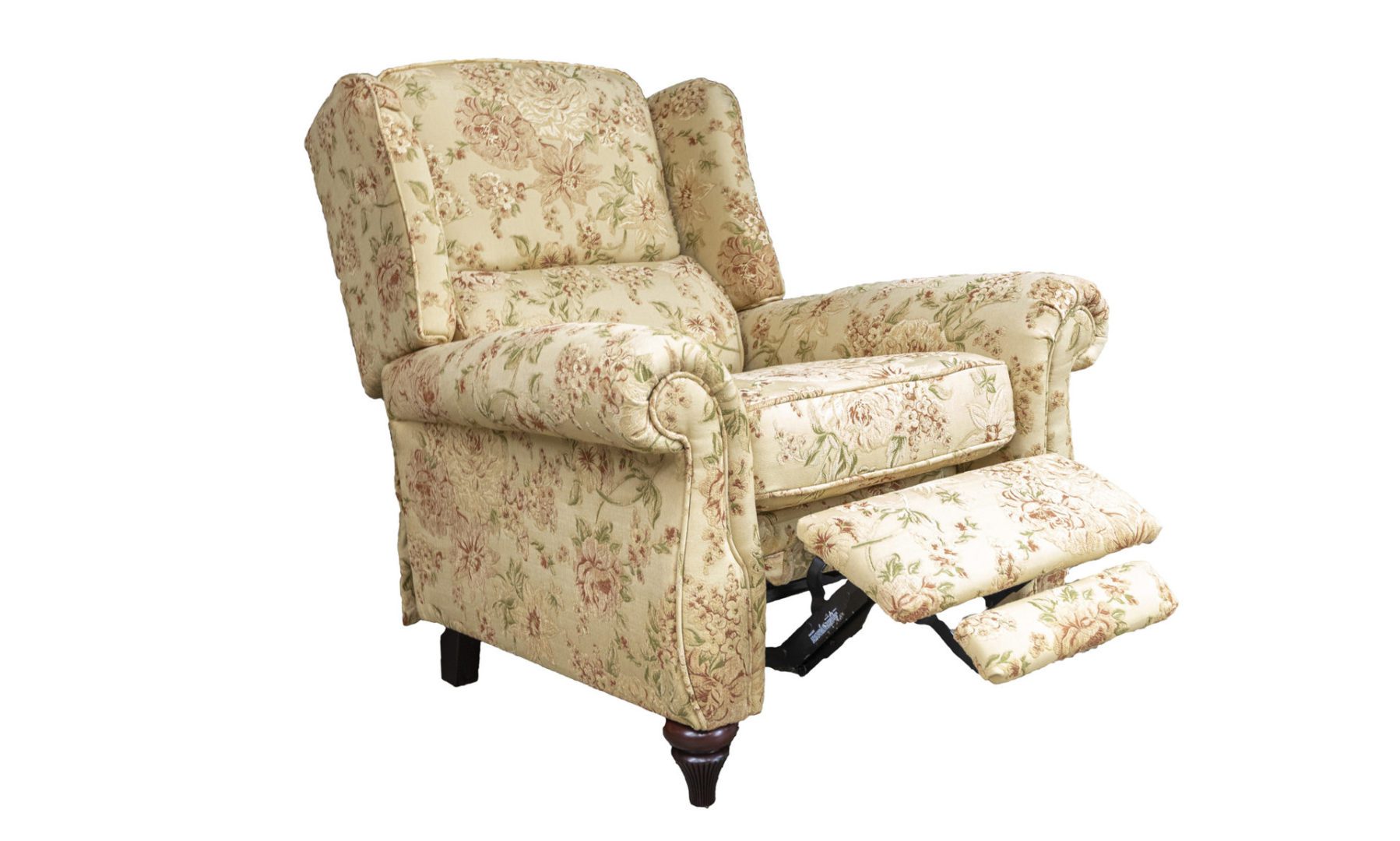 Greville Recliner Chair in Semi Ramis Pattern, Platinum Collection Fabric