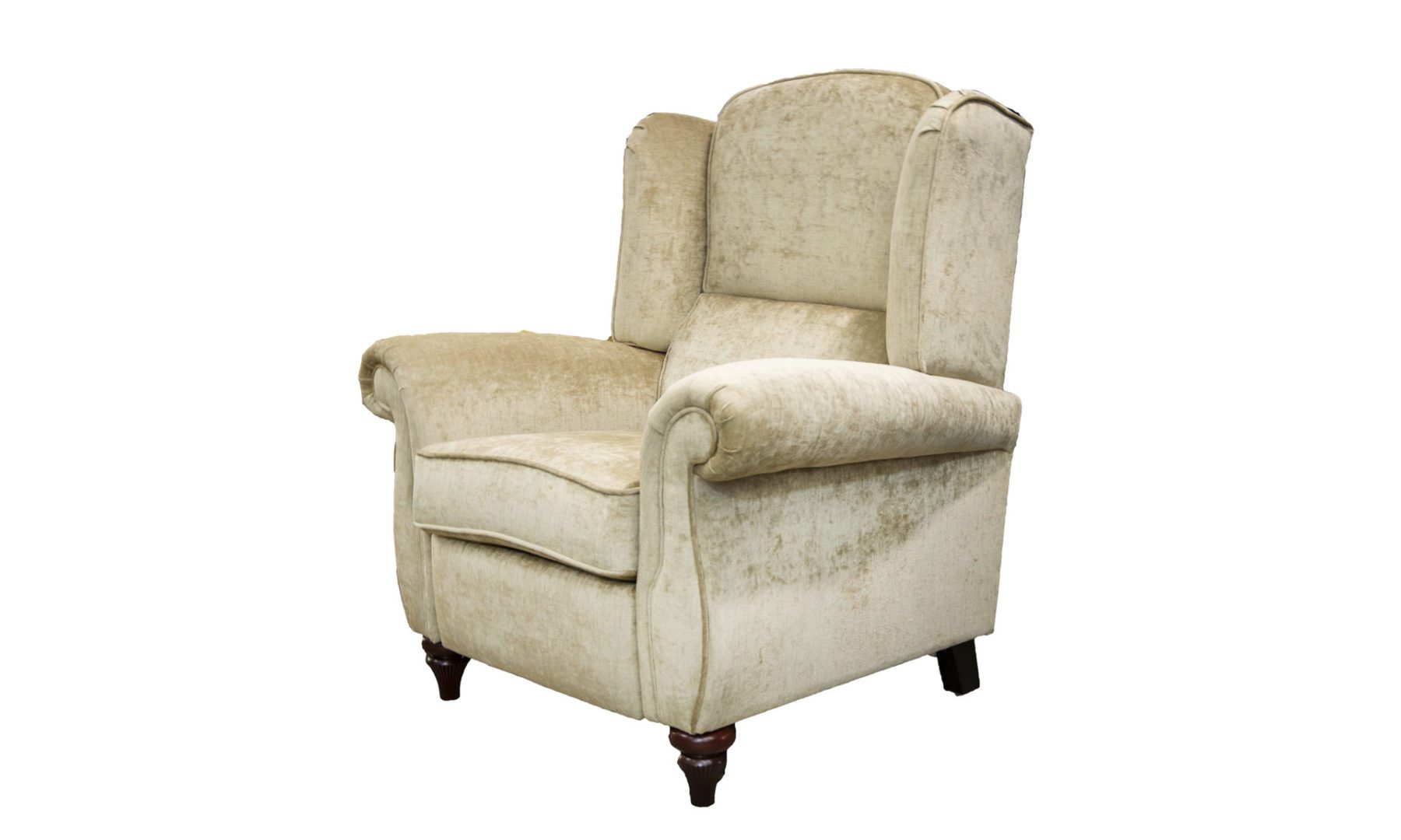 Greville Recliner Chair in Edinburgh Biscuit, Silver Collection of Fabrics