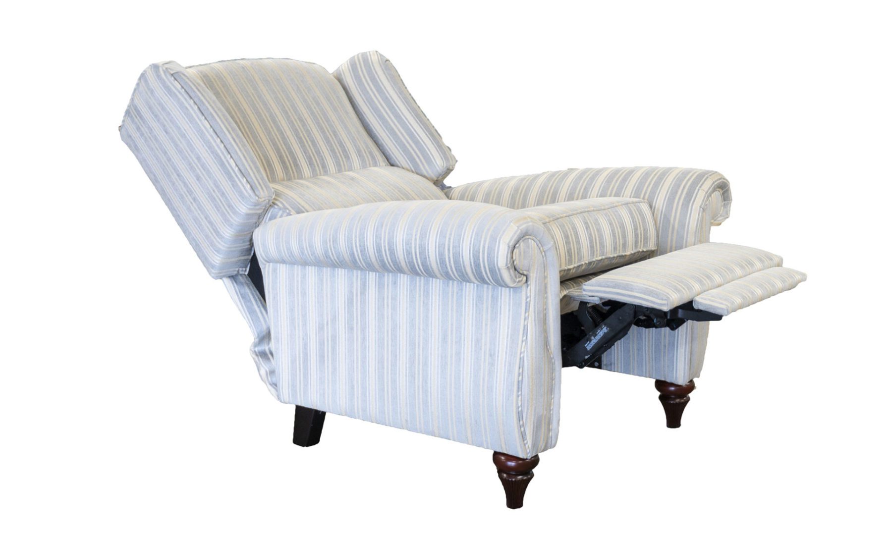 Greville Recliner Chair in Tolstoy Stripe Ocean, Platinum Collection Fabric
