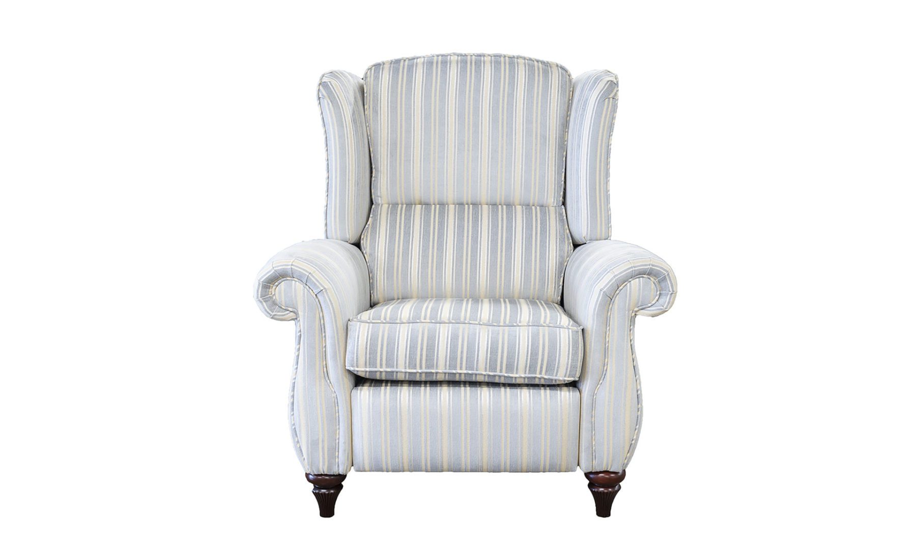 Greville Recliner Chair in Tolstoy Stripe Ocean, Platinum Collection Fabric