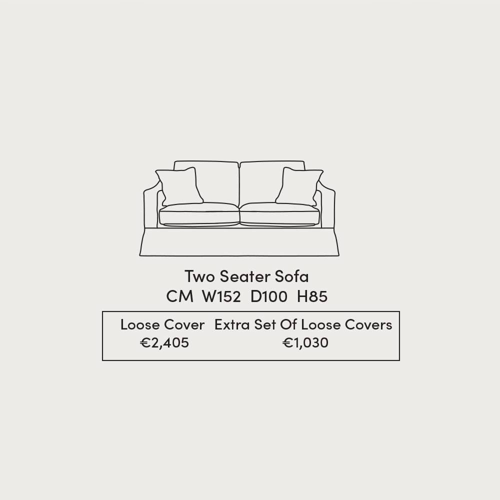 Hannah 2 Seater Sofa Dimensions