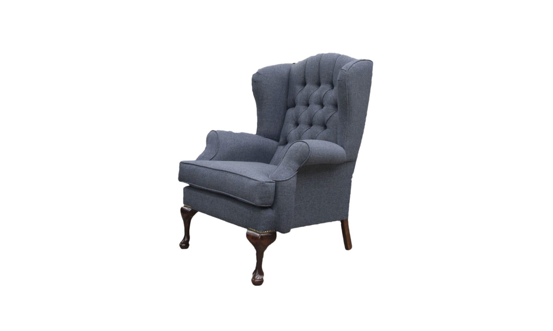 Queen Anne Chair Deep Button Back in a Discontinued Fabric