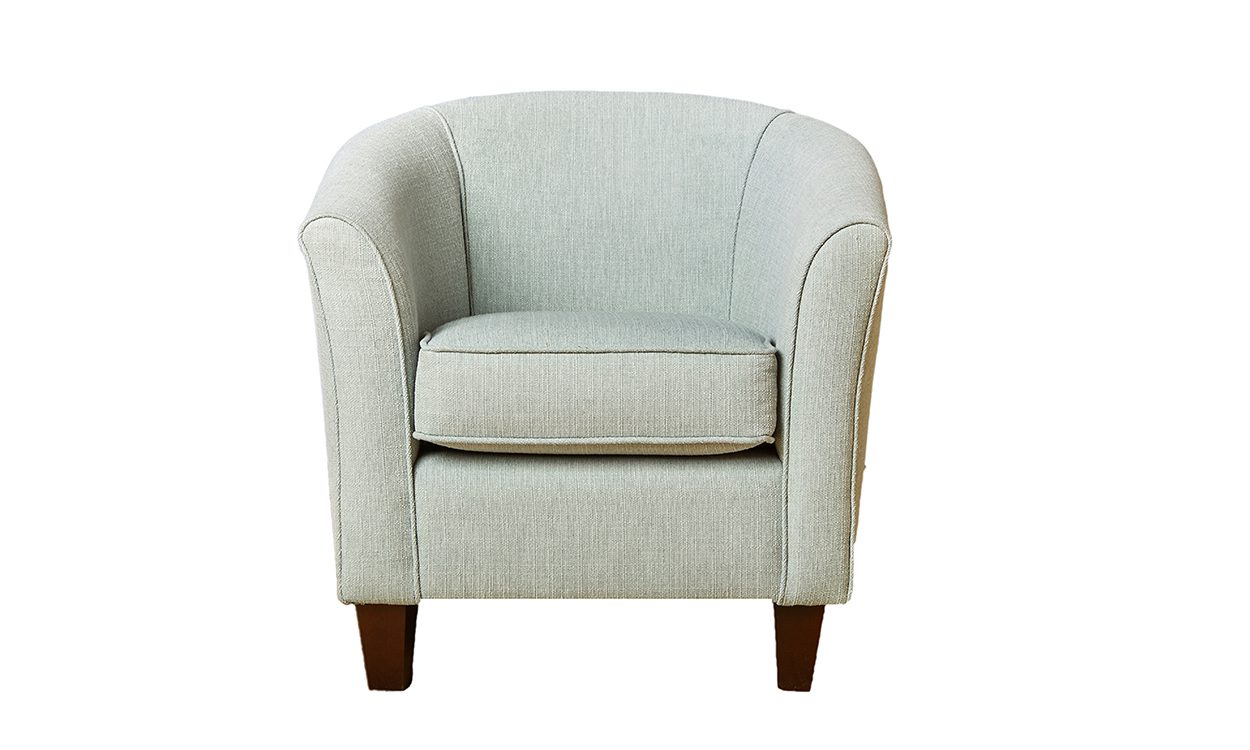 Tub Chair in Aosta Duck Egg Silver Collection Fabric