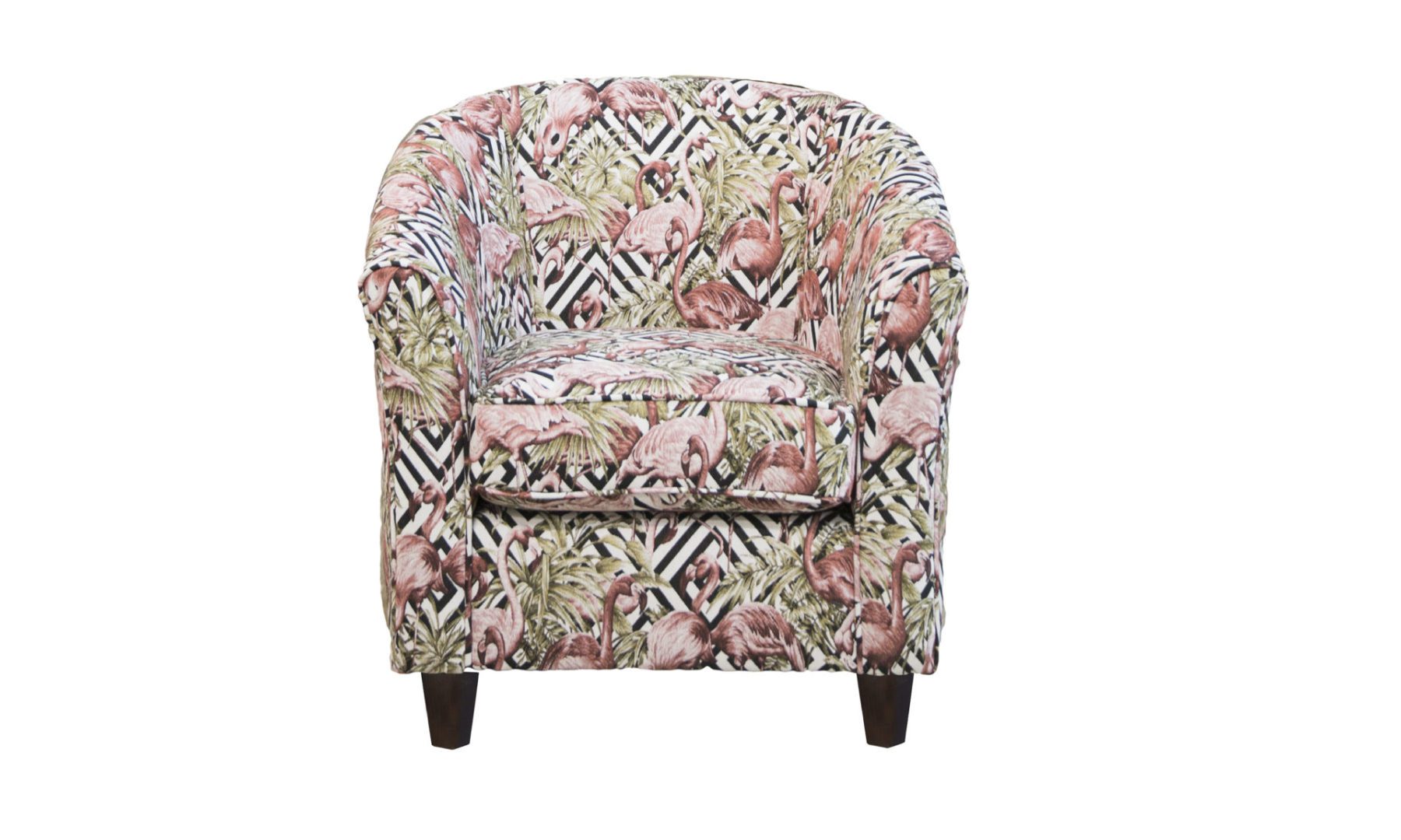 Tub Chair in Flamingo Brick, Gold Collection Fabric
