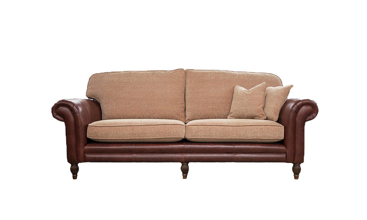 Grand Eloise Sofa, Mustang Leather & Jbrown Elgin 3 Terracotta