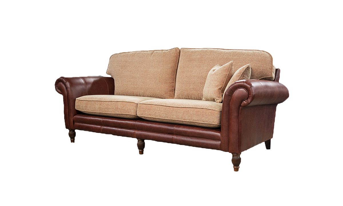 Grand Eloise Sofa, Mustang Leather & Jbrown Elgin 3 Terracotta