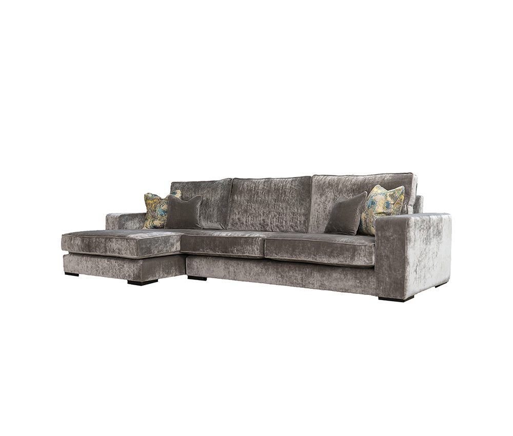 Antonio 3 Seater Lounger in Boulder Silver, Platinium Collection Fabric