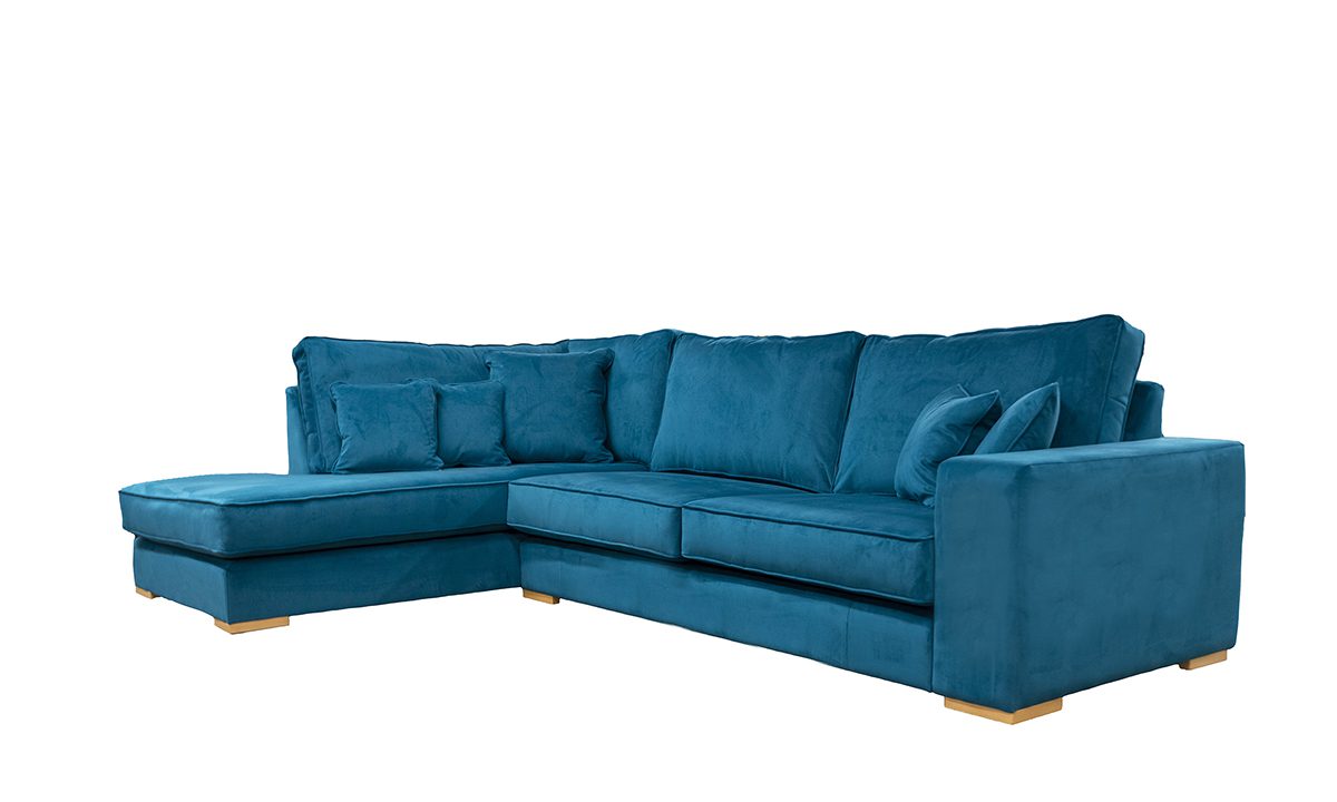 Antonio 3 Seater Chaise Sofa in Plush Mallard - 520395