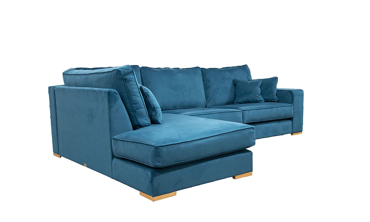 Antonio 3 Seater Chaise Sofa in Plush Mallard - 520395