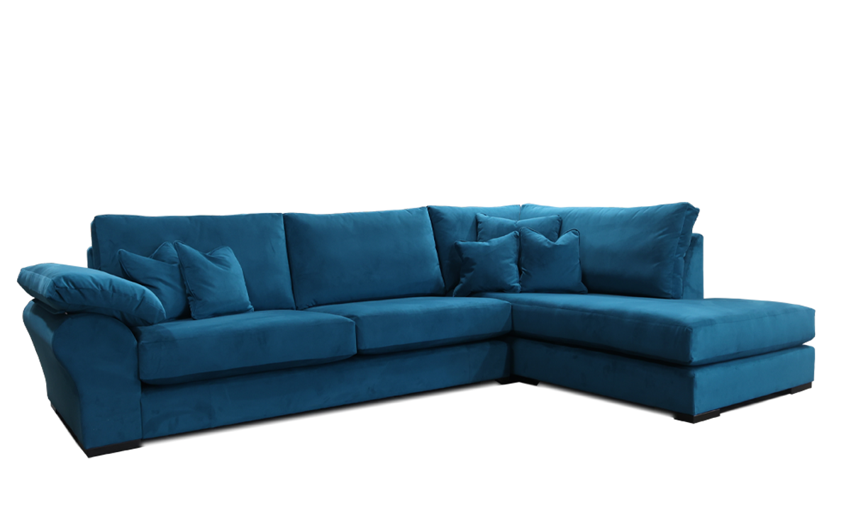 Atlas 3 Seater with LHF Arm in Plush Mallard Self Seamed 