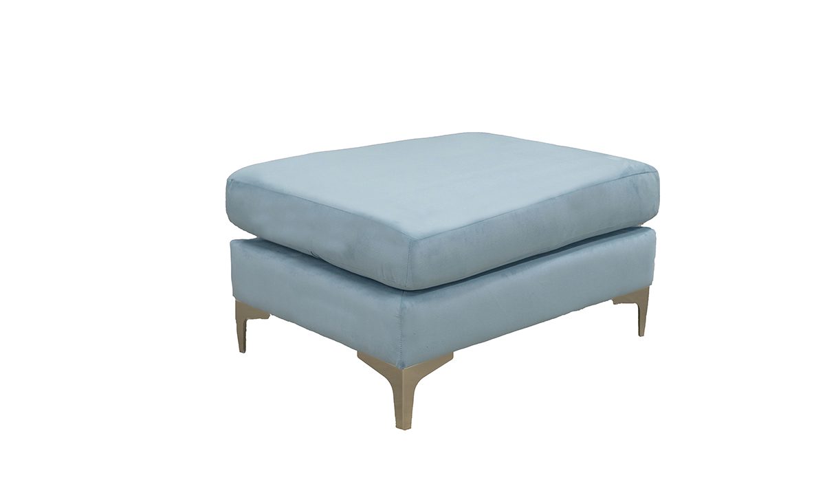 Baltimore Footstool Plush Aqua