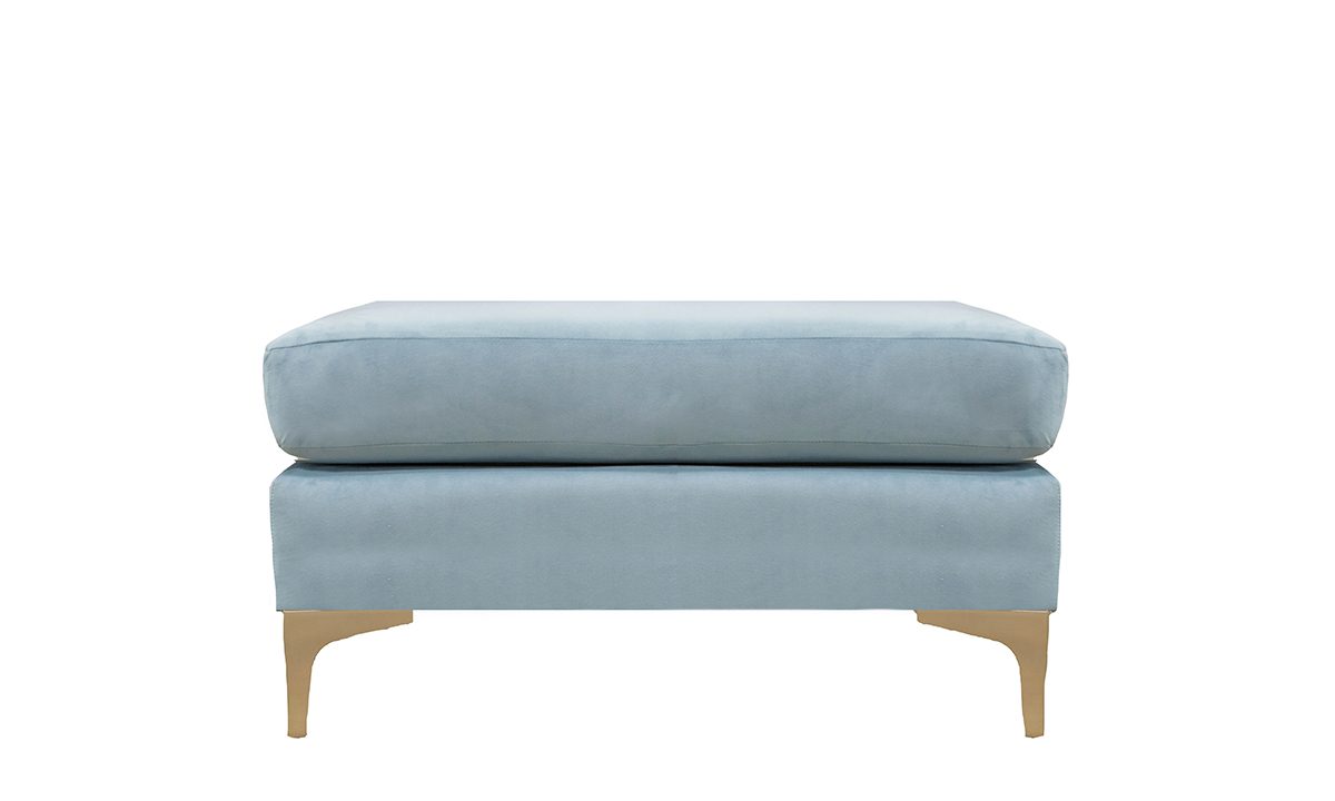 Baltimore Footstool Plush Aqua
