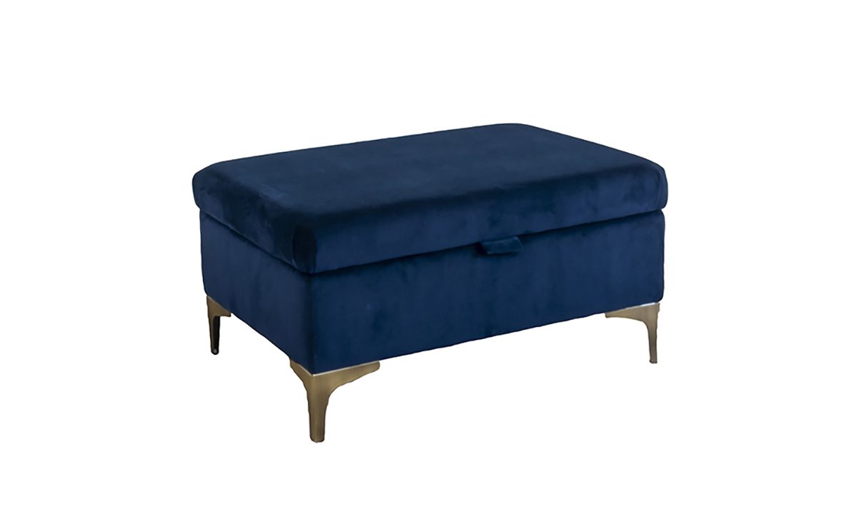 Baltimore Footstool With Storage Plush Indigo