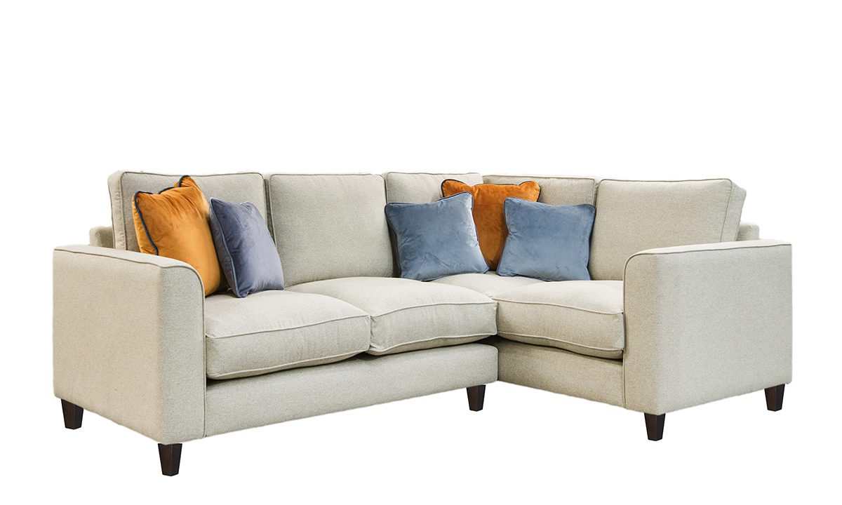 Bespoke Logan Corner Sofa with Fibre Filled Cushions Fabric now Discontinued 