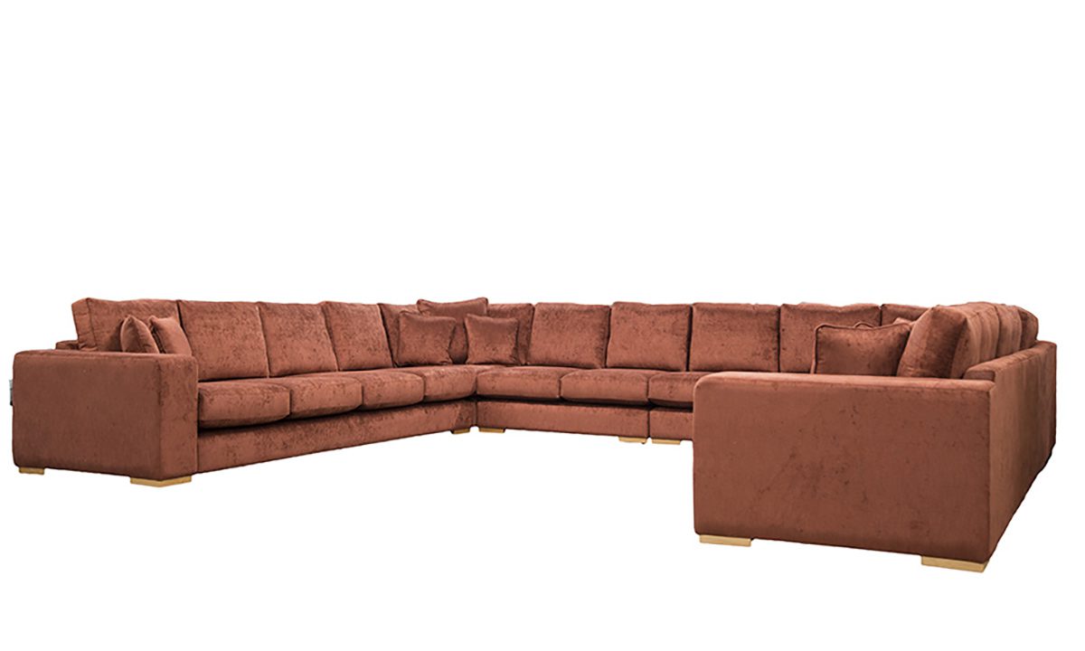 Bespoke Size Colorado Corner Sofa in Edinburgh Paprika