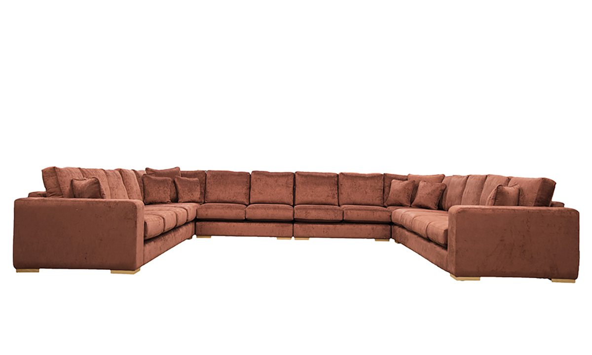 Bespoke Size Colorado Corner Sofa in Edinburgh Paprika