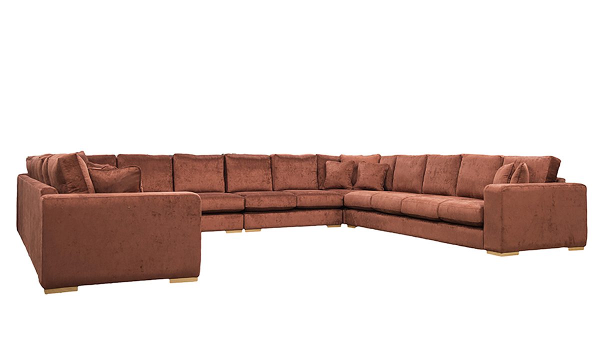 Bespoke Size Colorado Corner Sofa in Edinburgh Paprika