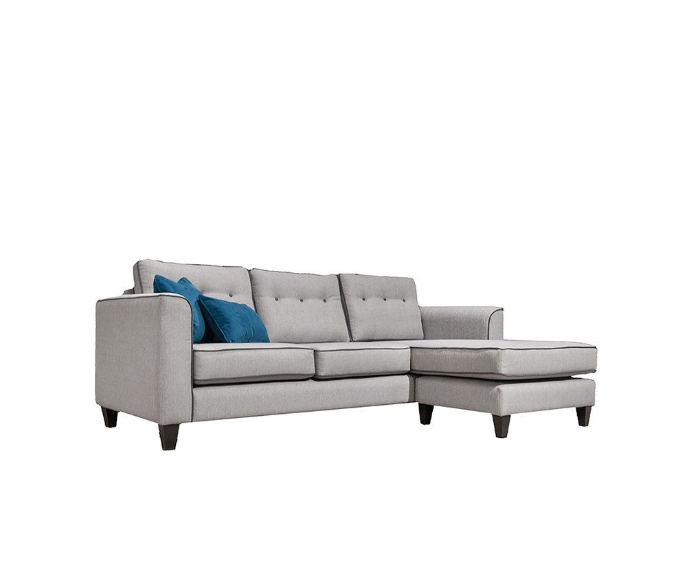 Boland 3 Seater Chaise End Sofa Side in Aosta Silver